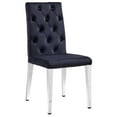 thumbnail image 1 of Canadian Furniture Roma Black Dining Chair Silver Legs (Set of 2), 1 of 3