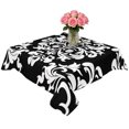 thumbnail image 2 of Baroque Black Table Cloth Waterproof Tablecloths, Vintage Damask Classic Floral Tablecloth Dining Table Cover for Kitchen Party Tabletop Outdoor, Square Tablecloth 60x60 Inch, 2 of 9