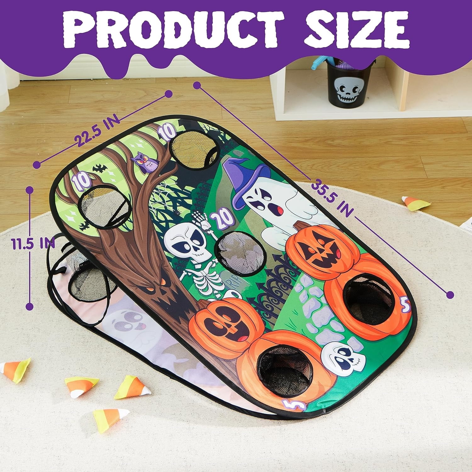Joyfy Halloween Toss Game Board with Bean Bag for Kids Outdoor Toys, Halloween Party Favor, Beach Yard Outdoor Activities, Family Party Supplies，Camping Outside Play Toy