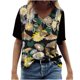 thumbnail image 1 of Camiseta informal para mujer con estampado floral y cuello en V, manga corta, jersey, blusa, tops Fridja  bn6041, 1 of 5