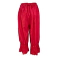 thumbnail image 6 of Charmgo Womens Flowy Pants Women Ruffle Hem Capris Lace Trim Pantaloons Lingerie Pants Slip Dress Hollow Lace Home Clothes for Women High Waisted Wide Leg Pants Woman Palazzo Pants for Women Red L, 6 of 8