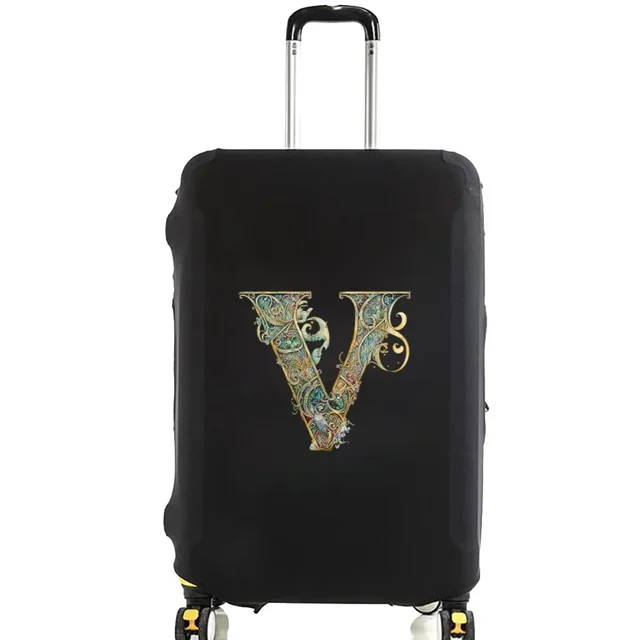 Luggage Covers Protective Cover Travel Luggage Scratch Proof Dust Cover Reusable Dust Cover Washable Graphic Print Pattern 8Graphic Letter V S