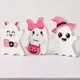 thumbnail image 5 of 3 PCs Pink Halloween Table Decorations, Cute Ghosts Halloween Decor, Pink Halloween Decor - Funny Wood Ghost Decorations, Indoor Decor for Home Office Desk & Girly Halloween Setup, 5 of 7