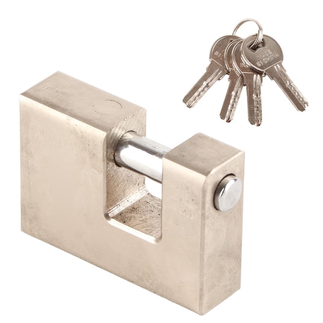 2 Pcs Cadenas Horizontal Rectangulaire Antivol Imperméable Résistant au Cisaillement avec 6 Clés pour Porte Tiroir