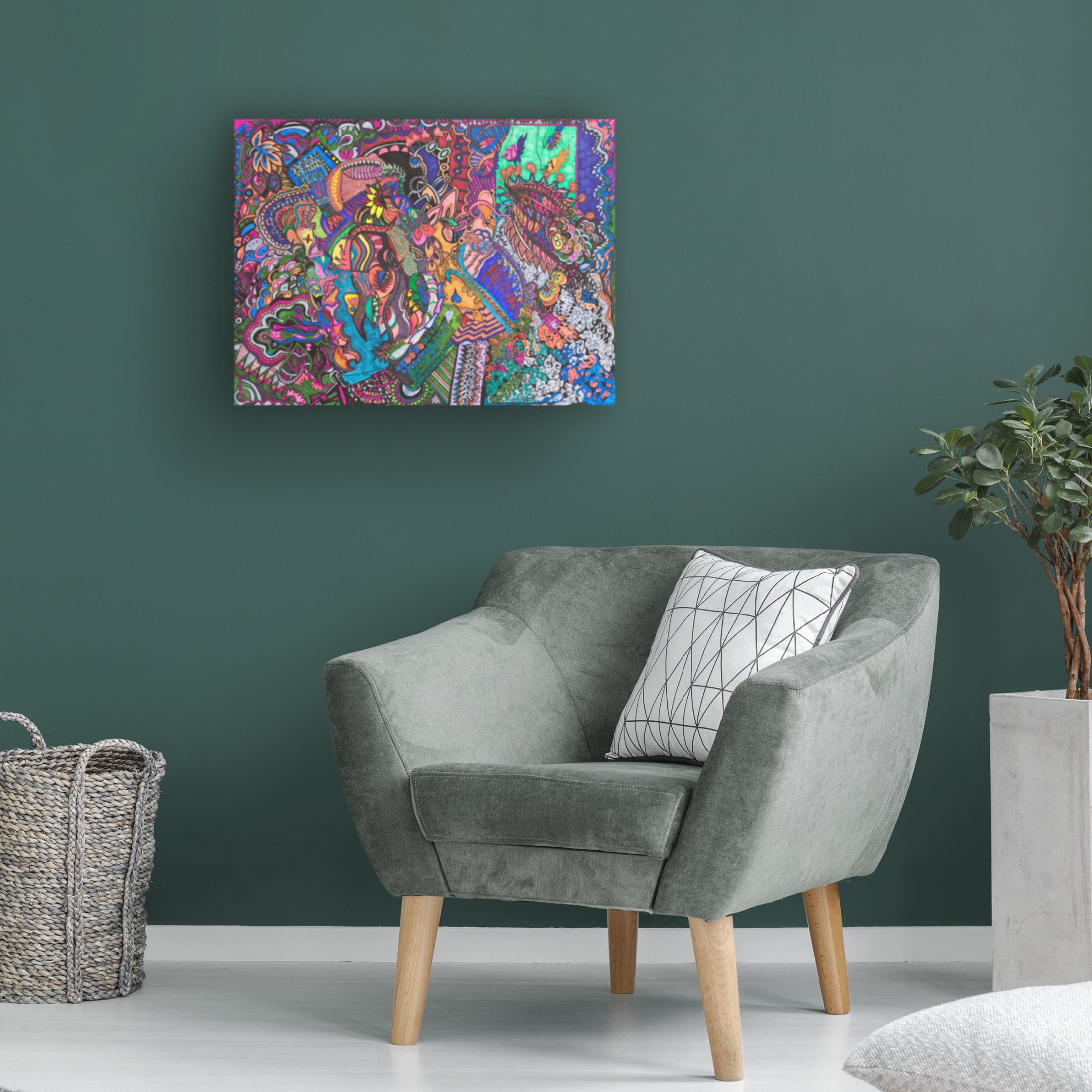 Canvas Wall Art - Ellen Kossoff 'Garden Under The Sea' Wall Art for Living Room, Bedroom, or Office Décor by Trademark Fine Art - 19 x 14 Inches