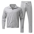 thumbnail image 5 of KKBOTIVE Mens Tracksuits 2 Pieces Casual Sport Sets Long Sleeve Jacket and Sweatpants Suits Color Block Jogging Sweatsuits, Grey, Size L, 5 of 9