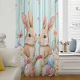 thumbnail image 5 of Easter Sheer Curtains 72 Inches Long, Spring Rabbit Colorful Eggs Flowers Wooden Grain Light Filering Curtains, Breathable Simi Curtain Privacy Drapes for Living Room Bedroom Window Treatment, 5 of 9