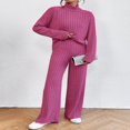thumbnail image 3 of Pantalon en Tricot Élégant et Pull à Col Roulé à Manches Longues pour Femme, 3 of 7
