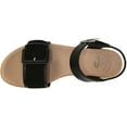 thumbnail image 3 of Dr. Scholl's Felicity Too Black Smooth Block Heel Open Square Toe Heeled Sandals (Black Smooth, 8), 3 of 6