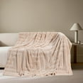 thumbnail image 4 of Lilixerw Household Thick Fleece Throw Blanket,70"x40" Cozy Small Blanket for Office Nap Sofa Bed,Winter Warm Soft Plush Blanket,Lightweight,Khaki, 4 of 5