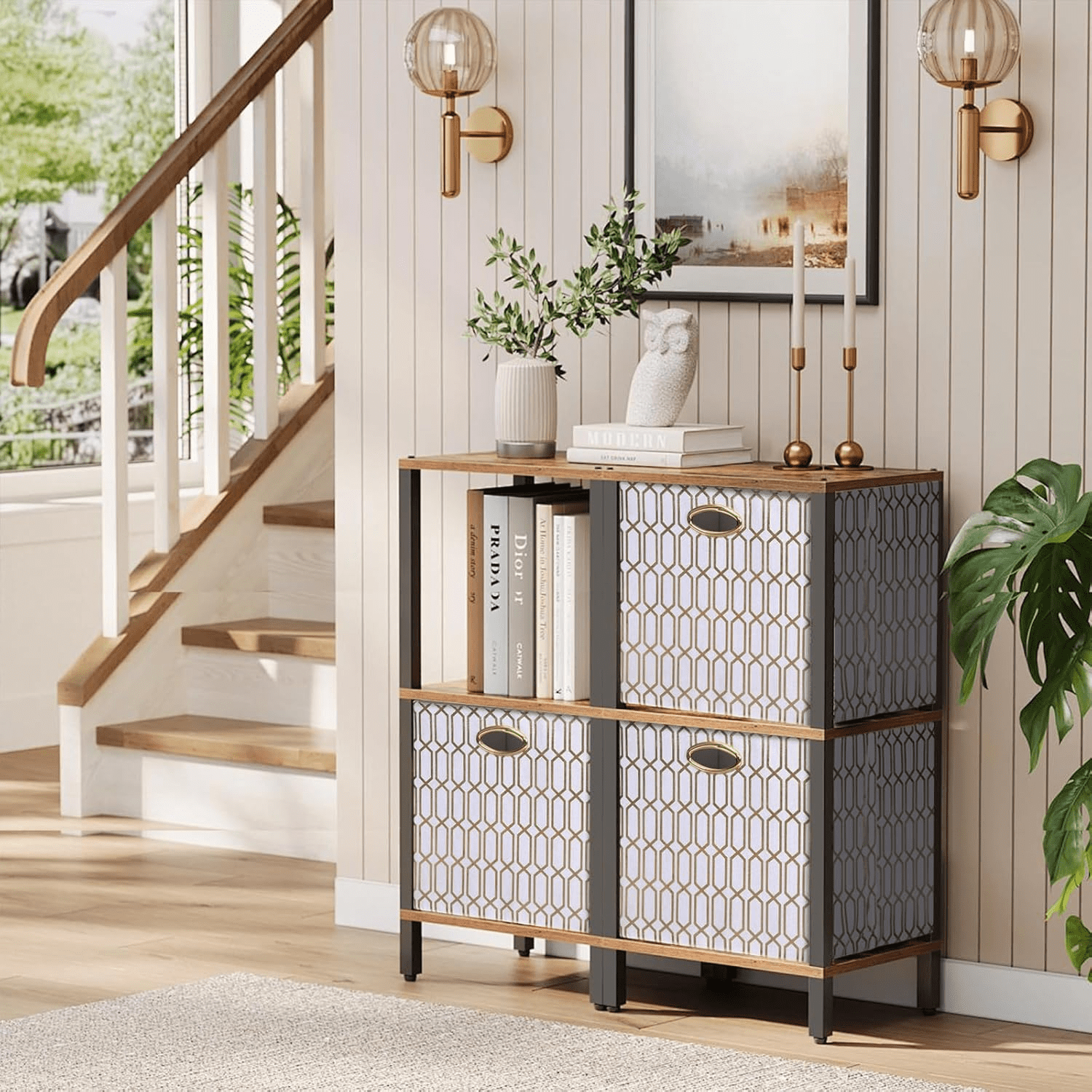 Posprica Foldable Storage Bins 13x13 Storage Cubes Basket Containers For Shelf Cabinet