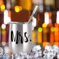 thumbnail image 5 of Mr and Mrs Wine Tumbler Bridal Shower Idea for Bride and Groom, 12 Oz Mr Mrs Stainless Steel Insulated Tumblers Wedding Idea for Newlyweds Couple His and Her Engagement Honeymoon, Set of 2, 5 of 6