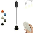 thumbnail image 1 of FSLiving Adjustable Height Track Pendnat Light H-Type Retractable Lift Light by Remote Control with Stepless Dimming Macaron Aluminium Lamp for Indoor Kitchen Island,Glossy Black - 1 Light, 1 of 7