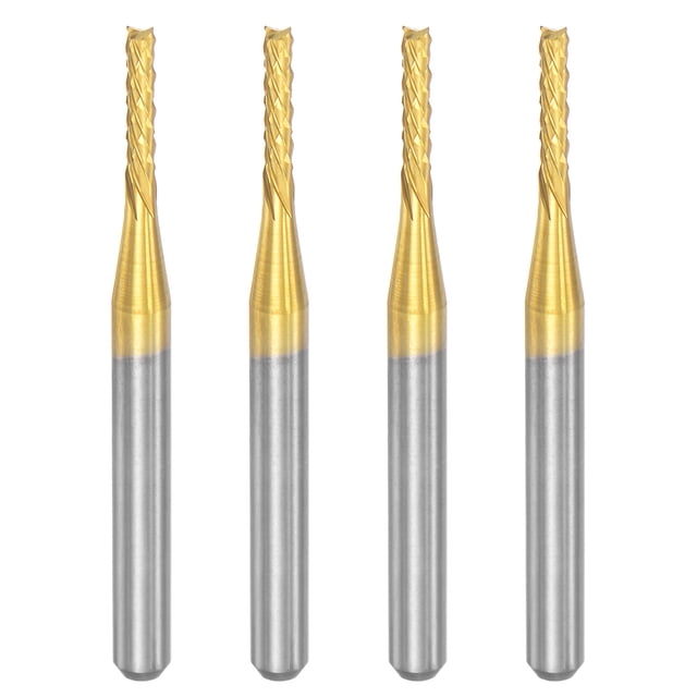 Extremo Molino CNC Enrutador Brocas Titanio Recubierto Tungsteno Carburo Fresado Cortador para PCB Plástico Madera 1,6 mm x 8,5 mm