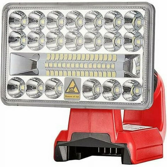 High-Power LED flashlight for Outdoor Use, Milwaukee Compatible Rechargeable 18W 2000LM Work Lamp