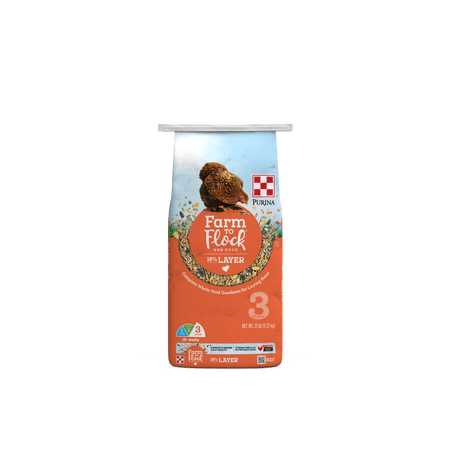 Purina Farm to Flock 18% Layer Hen Food, 25 Pound Bag