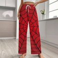 thumbnail image 2 of Spider Web Pajama Pants Comfortable Elastic Waist Pajamas Fashion Sleepwear Bottoms Plus Size Homewear, 2 of 6