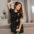 thumbnail image 3 of Naloa Cartoon Pride Lgbt Print Women Nightgowns,Womens Loungewear,Short Sleeve Sleepwear,Comfy Ladies Nightdress, 3 of 6