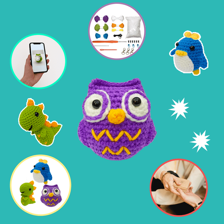 Lewhoo Crochet Starter kit, Crochet Kit for Beginners with Video Tutorial,  Crochet Animal Kit with Yarn, 2 Pcs Mermaids