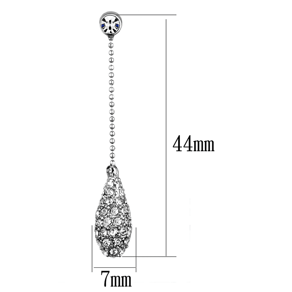 Women's Brass Synthetic Top Grade Crystal Clear Dangle & Drop Earrings