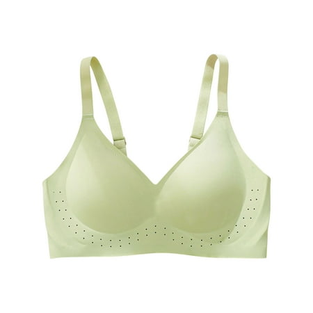 

SOOMLON Women Bras Comfortable One Piece No Underwire Vest Breathable Gathering Bra Comfortable Bras Summer Bra Green XXL