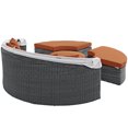 thumbnail image 5 of Lounge Daybed Sofa Bed, Orange, Rattan, Wicker, Outdoor Patio Balcony Cafe Bistro Garden Hospitality Restaurant, Modern Contemporary HB32804, 5 of 6
