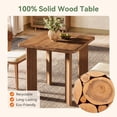 thumbnail image 6 of Fnova 31.5" Solid Wood Square Dining Table for 4, Farmhouse Small Kitchen Dinner Table with Sturdy Legs for Living Room, Restaurant, Apartment, Brown, 6 of 8