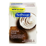 Softsoap Coconut Scrub Bar Soap, 3.9 oz, 4ct