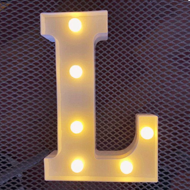 LED Marquee Letter Lights Sign, Light Up Alphabet Letter for Home Party Wedding Decoration L