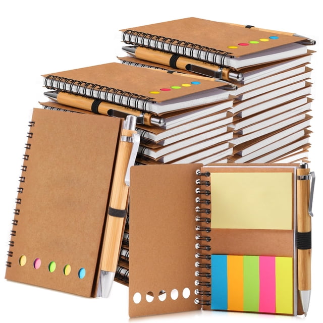 Set de cuadernos Chuangdi 50 Spiral Kraft de 10 x 14 cm con bolígrafo