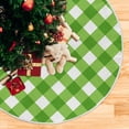 thumbnail image 5 of SKYSONIC St. Patrick's Day Christmas Tree Skirt 48",Vintage Green and White Plaid Classial Buffalo Check Suede Xmas Tree Skir Suitable for Indoor Outdoor Holiday Party Office Store Cupboard Decoration, 5 of 6
