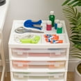 thumbnail image 3 of IRIS 5 Drawers Scrapbook Plastic Rolling Storage Cart with Organizer Top with Casters, White, 3 of 7