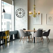 Large Metal Wall Clock 24 Cutout Decorative wall clocks Analog Clocks for Living Room Steampunk Black