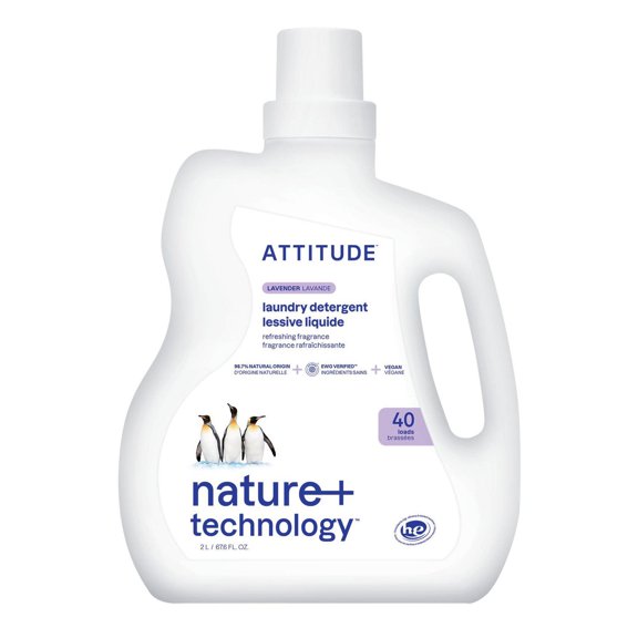 ATTITUDE nature+ technology, Détergent à Lessive, Lavande, 40 Brassées