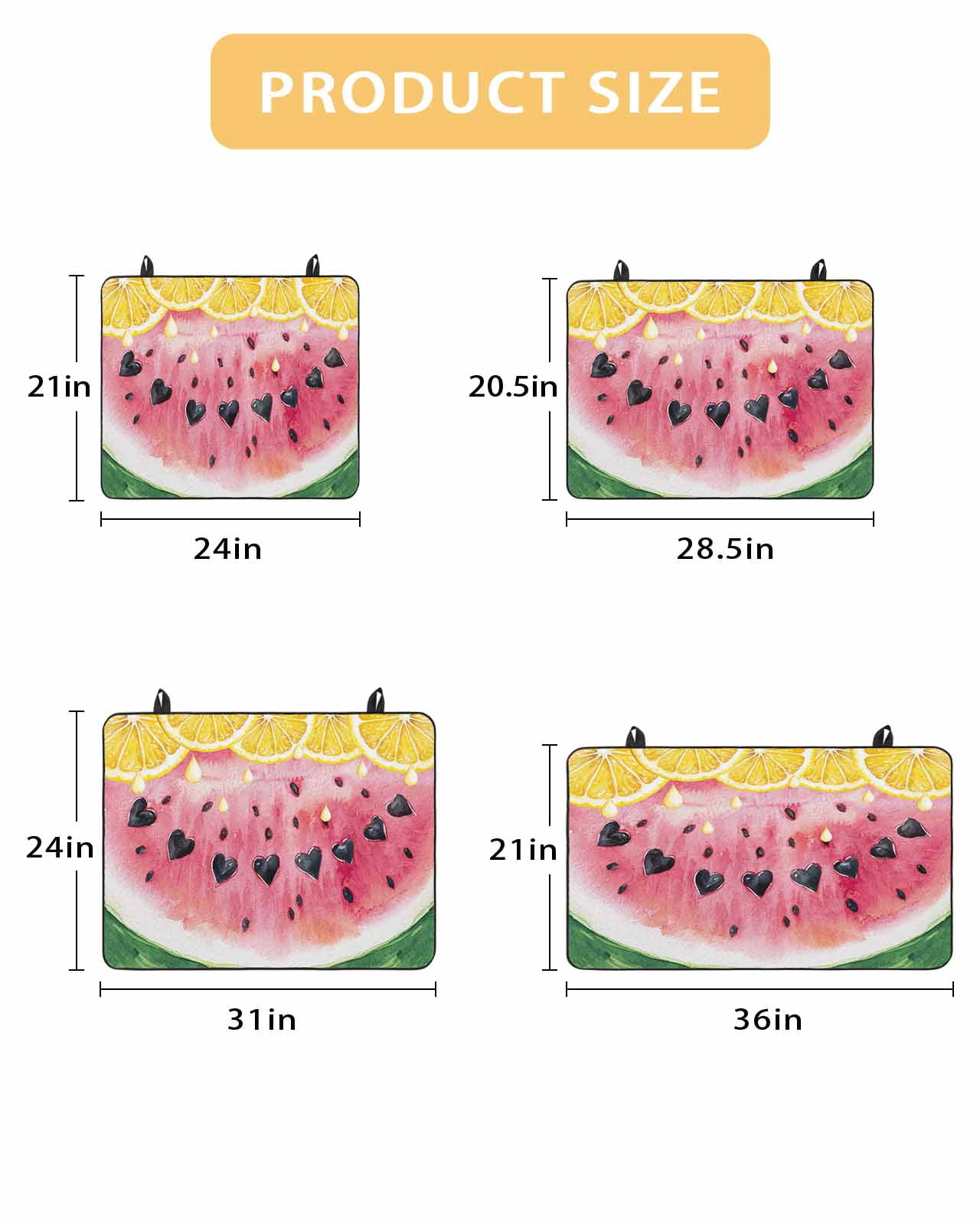 nqOlkjepod Large Induction Cooktop Protector Mat 28.5"x20.5", Red Watermelon Stove Top Covers for Electric Stove, Yellow Lemon Summer Fruit Country Stove Burner Cover Mats, Glass Top Stove Cover