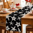 thumbnail image 5 of Black Starfish Coastal Table Runner 70 Inches, Nautical Summer Ocean Abstract Art Bed Runner Dresser Scarves Tabletop for Indoor Outdoor Parties/Ceremony/Banquet, 13" x 70", 5 of 9