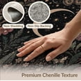 thumbnail image 6 of ODIKA 8'x10' Washable Area Rug Black Enchanted Garden Nighttime Botanicals Intricate Floral and Celestial Motifs for Dining Room, Large Office, Lounge, Non-Slip Chair-Friendly Mat, 6 of 7