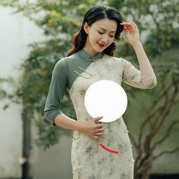 WHAMVOX Collapsible Fan Handheld For Women Round Foldable Hand Fan Summer Handheld Folding Fans Collapsible Handheld Fan For Festival Wedding Party