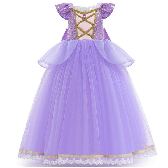 Girls Sophia Costume Princess Dress Sequins Tulle Halloween Birthday Party Dress
