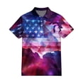 thumbnail image 3 of Men's USA 250th Anniversary American Flag Palm Tree Polo Shirt Patriotic Casual Short Sleeve America 250 Merchandise, 3 of 6