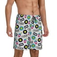 thumbnail image 2 of Xecao American Musical Print Men's Sleepwear Shorts Pajama Bottom Lounge Short nightwear with Convenient Pockets for Relaxed Home Wear-3X-Large, 2 of 6