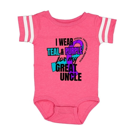 

Inktastic Suicide Prevention I Wear Teal and Purple for My Great Uncle Gift Baby Boy or Baby Girl Bodysuit
