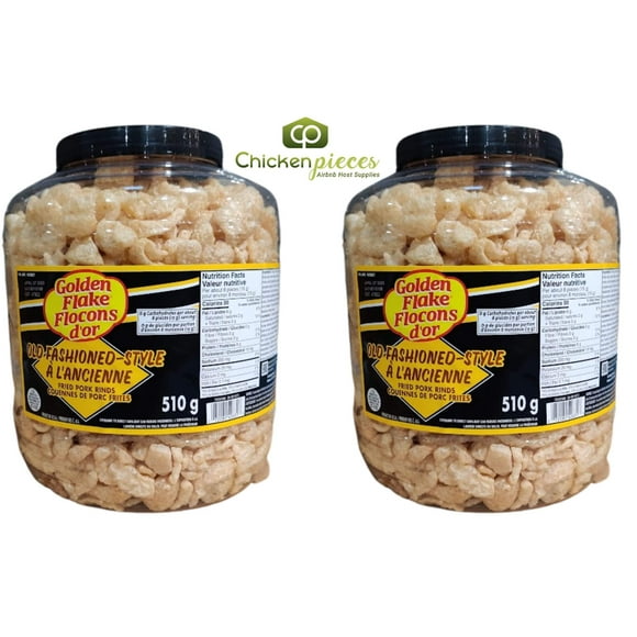 Utz Original Old Fashioned Golden Flake Pork Rinds - Keto Friendly, Zero Carbs Snack - 510g/18oz (Packaging May Vary) (2 Pack)