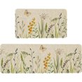 thumbnail image 1 of Flower Kitchen Rug Sets 2 Piece Farmhouse Summer Kitchen Mat for Floor Non Slip Washable Thin Kitchen Area Rug Floor Mat Waterproof Hallway Laundry Room Runner Rug, 1 of 5