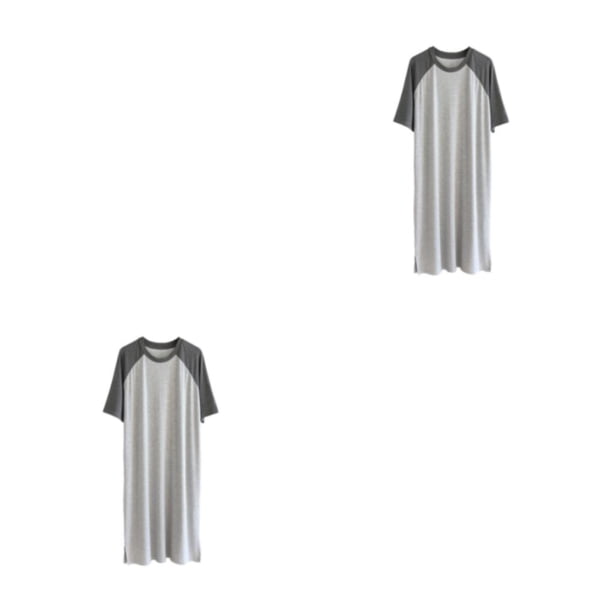 Sonducket Elegante para hombre para descansar y dormir Transpirable y neutral en género Idea de regalo de algodón para hombres Albornoz Hombres gris oscuro gris claro SG 2Conjunto