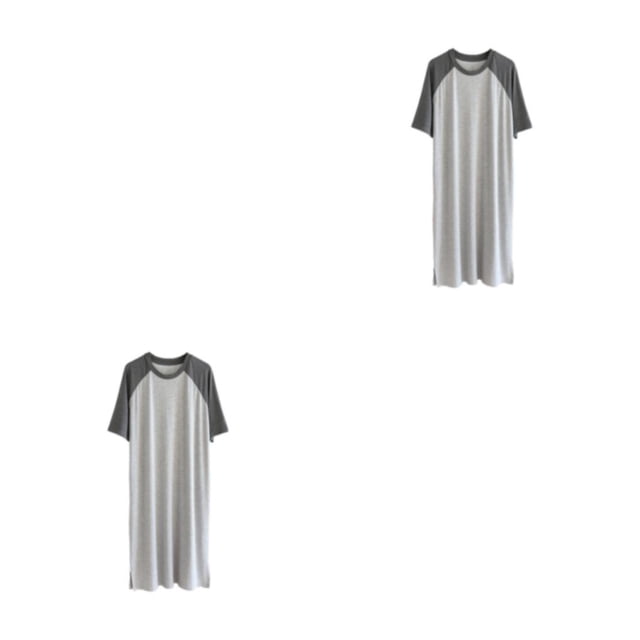Sonducket Elegante para hombre para descansar y dormir Transpirable y neutral en género Idea de regalo de algodón para hombres Albornoz Hombres gris oscuro gris claro SG 2Conjunto