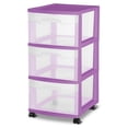 thumbnail image 1 of Sterilite 3 Drawer Cart - Purple, 1 of 4