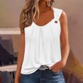 thumbnail image 3 of Scyoekwg Womens Tank Tops Clearance Square Neck O Ring Shoulder Ruched Tank Tops Loose Sling Shirts Ladies Tops Solid Color Comfy Casual Sleeveless Tops Summer Blouses (White,L), 3 of 3