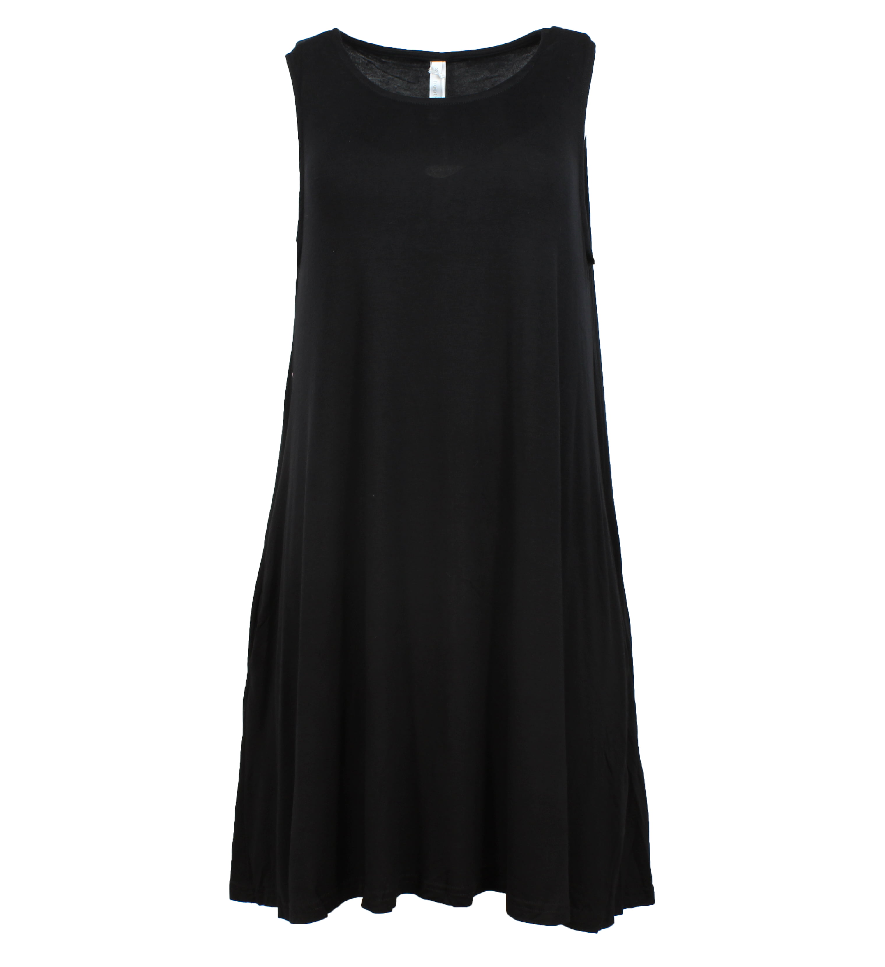 Heathmoor - Heathmoor Womens Sleeveless Swing Dress with Pockets (Black ...