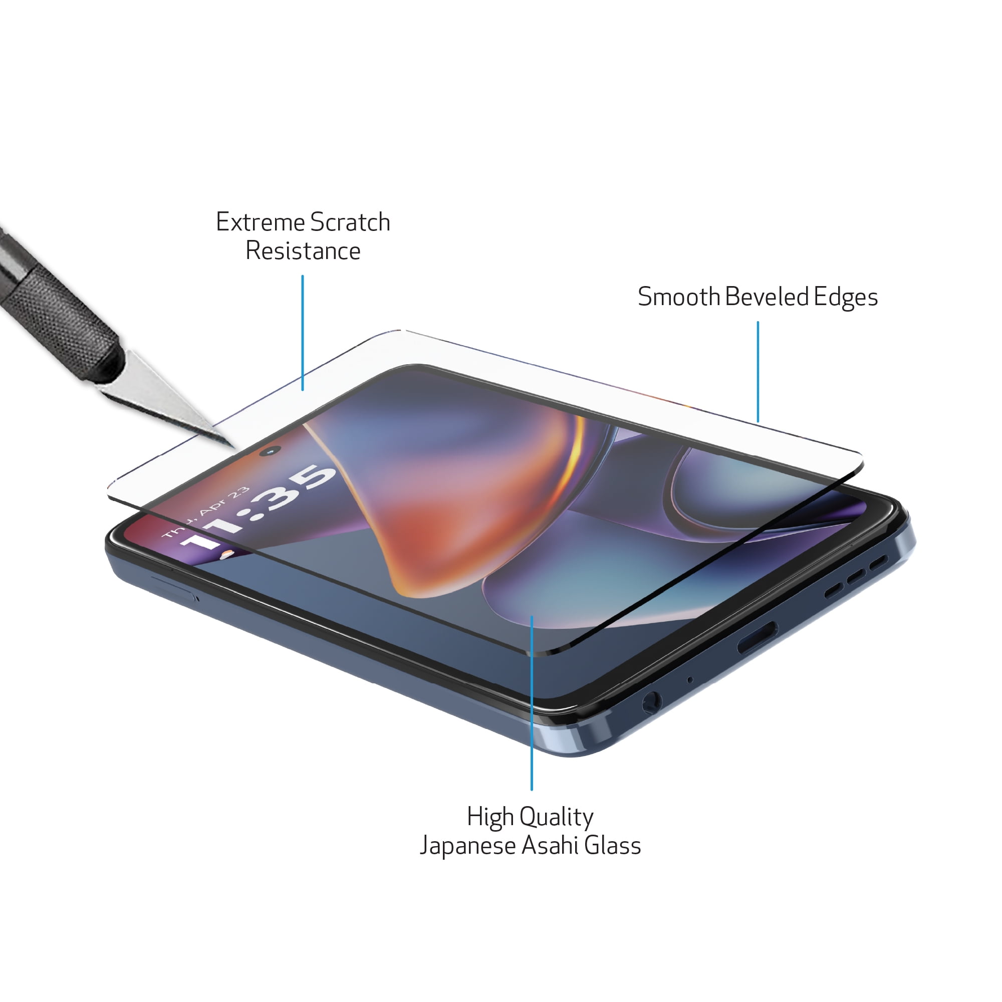 DuraGlass Tempered Glass Screen Protector with Quick Installation Tray for Motorola moto g (2025)